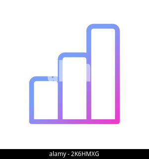 Bar chart pixel perfect gradient linear ui icon Stock Vector