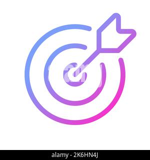 Reaching target pixel perfect gradient linear ui icon Stock Vector