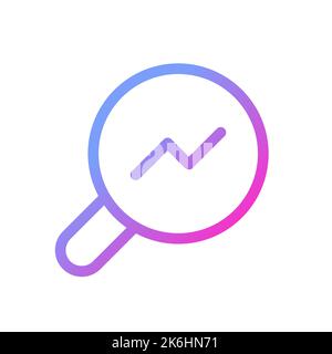 Analytic tool pixel perfect gradient linear ui icon Stock Vector