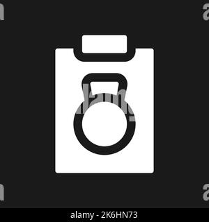 Workout plan dark mode glyph ui icon Stock Vector