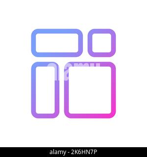 Content blocks pixel perfect gradient linear ui icon Stock Vector