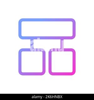 Block diagram pixel perfect gradient linear ui icon Stock Vector