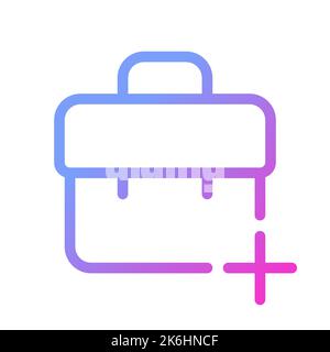 Briefcase with plus pixel perfect gradient linear ui icon Stock Vector