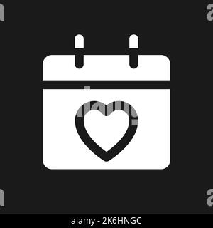 Health checkup appointment dark mode glyph ui icon Stock Vector