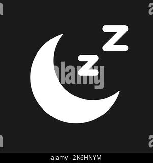 Sleep dark mode glyph ui icon Stock Vector