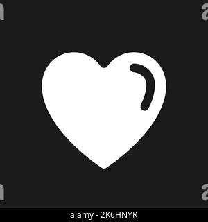 Heart dark mode glyph ui icon Stock Vector