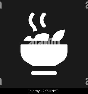 Hot meal dark mode glyph ui icon Stock Vector