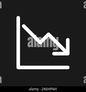 Diminution dark mode glyph ui icon Stock Vector