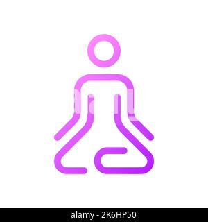 Meditation pixel perfect gradient linear ui icon Stock Vector