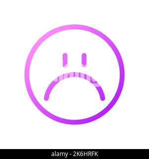 Sad emoji pixel perfect gradient linear ui icon Stock Vector