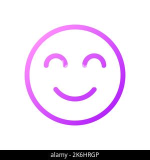 Contented emoji pixel perfect gradient linear ui icon Stock Vector