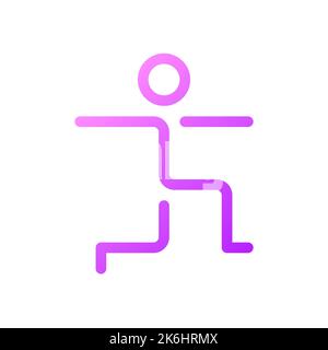 Warrior pose pixel perfect gradient linear ui icon Stock Vector