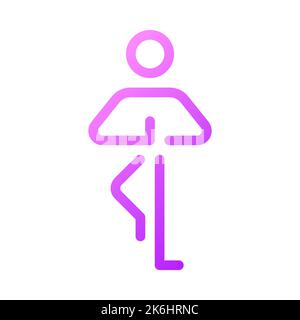 Tree pose pixel perfect gradient linear ui icon Stock Vector