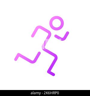 Running pixel perfect gradient linear ui icon Stock Vector