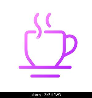 Hot beverage pixel perfect gradient linear ui icon Stock Vector