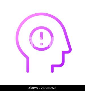 Mental health issues pixel perfect gradient linear ui icon Stock Vector
