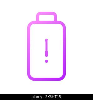Low battery level pixel perfect gradient linear ui icon Stock Vector