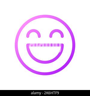 Laughing emoji pixel perfect gradient linear ui icon Stock Vector