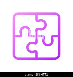 Puzzle pixel perfect gradient linear ui icon Stock Vector
