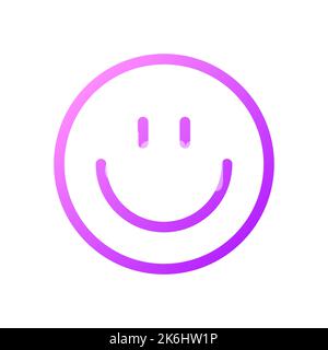 Smiling emoji pixel perfect gradient linear ui icon Stock Vector