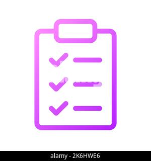 Checklist pixel perfect gradient linear ui icon Stock Vector