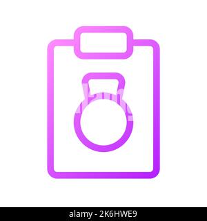 Workout plan pixel perfect gradient linear ui icon Stock Vector
