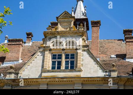 SIGHISOARA, MURES, ROMANIA -  MAY 09, 2021:   Building of City Hall in Sighisoara, Transylvania Stock Photo