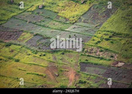 Beautiful villages and farmland on Mount Elgon in Easter Uganda, East Africa Stock Photo