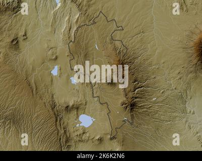 Nyandarua, County Of Kenya. Elevation Map Colored In Wiki Style With ...