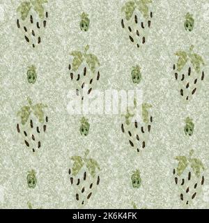 Green marl strawberry vintage seamless pattern. Cottagecore linen retro  summer fruit wallpaper. Whimsical sweet healthy berry background Stock  Photo - Alamy