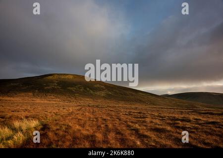 Bogland at the edge of Wild Nephin National Park in Ireland. It is located on the western seaboard in Northwest Mayo. Stock Photo