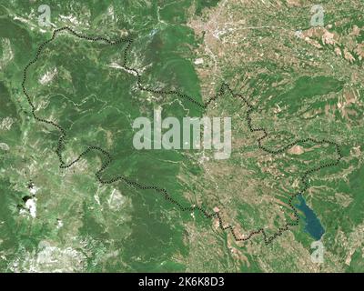 Decan, municipality of Kosovo. Low resolution satellite map Stock Photo