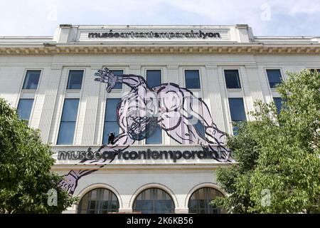 Lyon, France - May 28, 2015: The Musee d'art contemporain of Lyon is a museum devoted to the contemporary art and located in the Cite Internationale Stock Photo