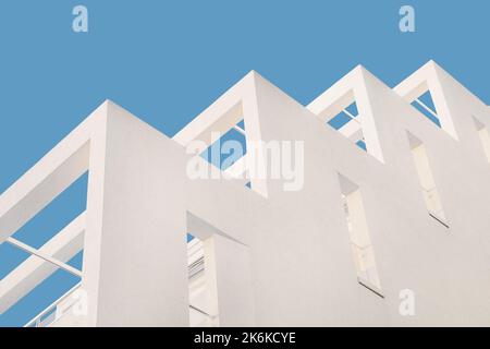 Geometric architecture detail modern concrete structure building abstract concrete architecture background building concrete balcony construction Stock Photo