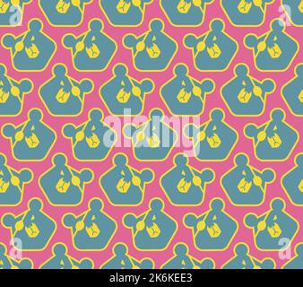 Bear with an eye patch Pattern seamless. One-eyed predator Background. crippled grizzly texture Stock Vector
