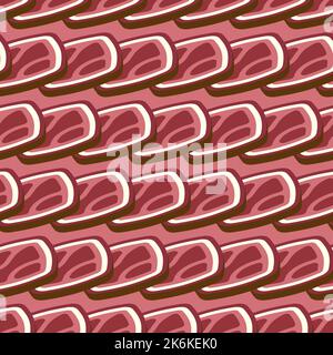 Cured meat slices Pattern seamless . meat delicacy Background Stock Vector