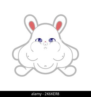 Fat rabbit Cartoon. fleshy hare isolated. Vector illustration Stock ...