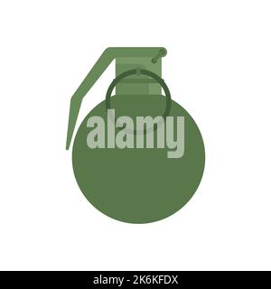 Military green grenade. Army explosives. Vector illustration Stock Vector