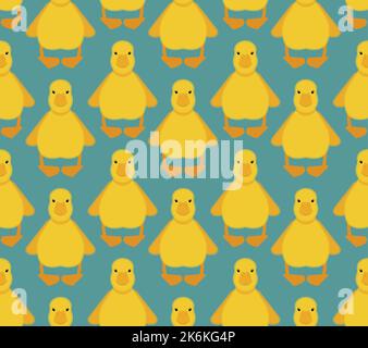 Duckling Pattern seamless . little duck Background. Baby fabric ornament Stock Vector