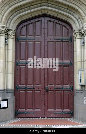industrial background of chipped paint on an old door Stock Photo