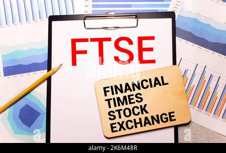 text FTSE - Financial Times Stock Exchange Stock Photo