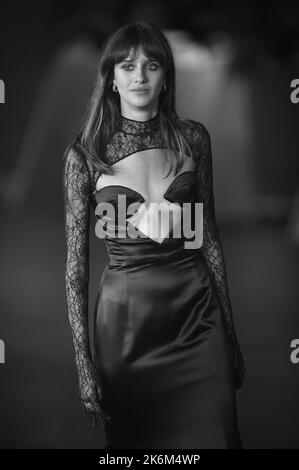 Rome, Italy. 13th Oct, 2022. Italian Actress Benedetta Porcaroli arrives on the red carpet for the 'Il Colibrì' premiere during the 17th Rome Film Festival at the Parco Della Musica Auditorium in Rome, Italy on Thursday, October 13, 2022. Photo by Rocco Spaziani/UPI Credit: UPI/Alamy Live News Stock Photo