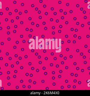 Abstract polka seamless pattern with voluminous lilac balls on purple.Illustration of overlapping colorful dot pattern for background abstract ornamen Stock Photo