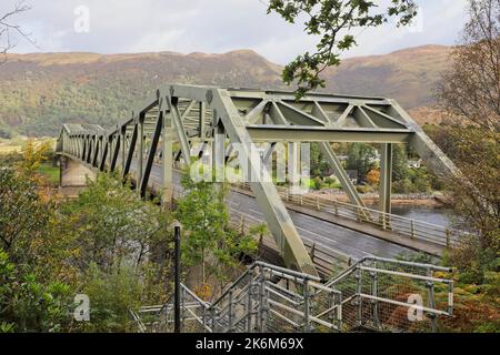 Ballachulish Bridge over Patricks narrows where Loch Leven meets Loch Linhe on the A82 between Glencoe and Fort William Scotland  October 2022 Stock Photo