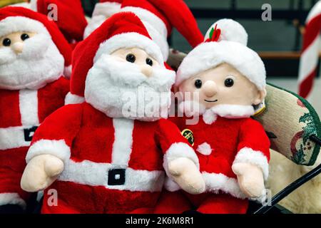 Christmas holiday decorations for sale; gift shop; North Pole; Alaska; USA Stock Photo