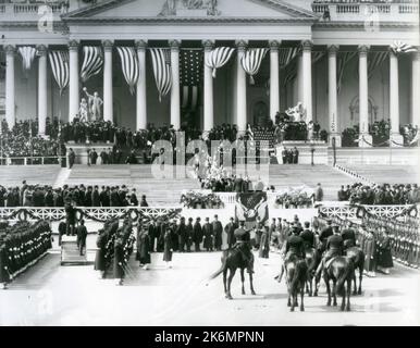 The Inauguration of Theodore Roosevelt on the East Front of the U.S. Capitol. March, 4, 1905. Stock Photo