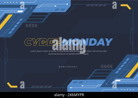 flat futuristic cyber monday background vector design illustration Stock Vector