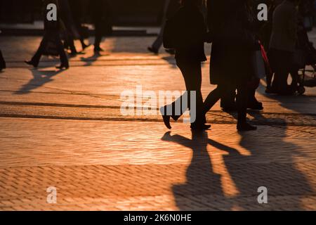 Silhouettes shoppers Ebisu Tokyo Japan 1 Stock Photo