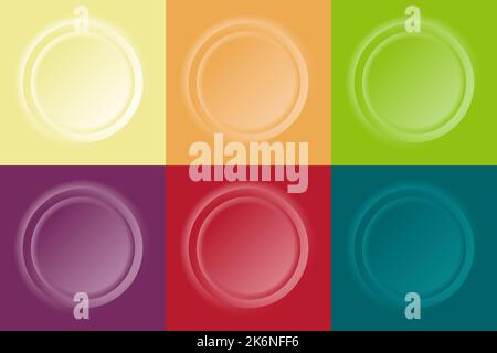 Set of 3D colorful circles embossed elements background paper cut style. You can use for printing, cover design, price tag, poster, banner web, templa Stock Vector