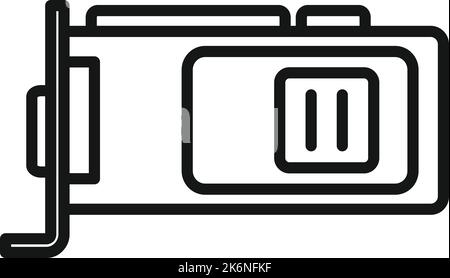Gpu hardware icon outline vector. Computer card. Cpu chip Stock Vector